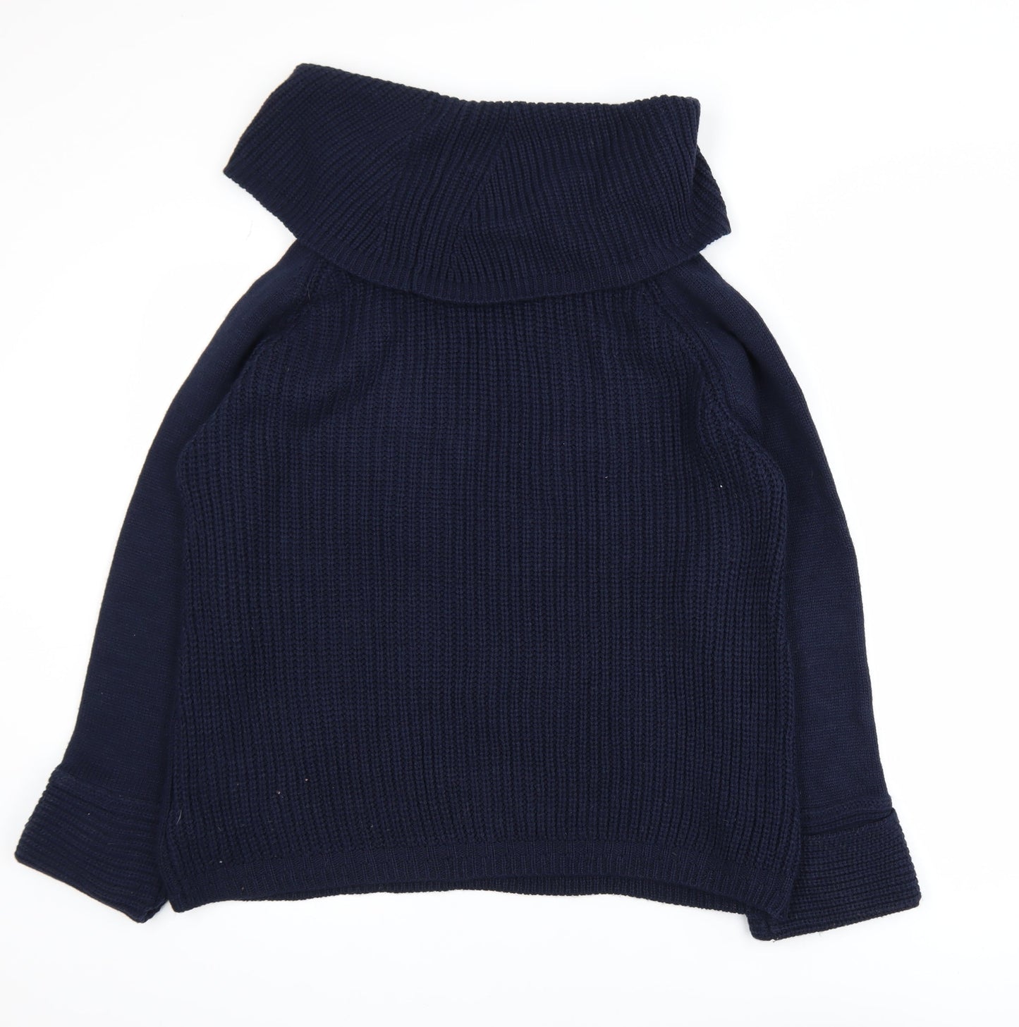 Oasis Women’s Blue Roll Neck Cable Knit Pullover Jumper Size L