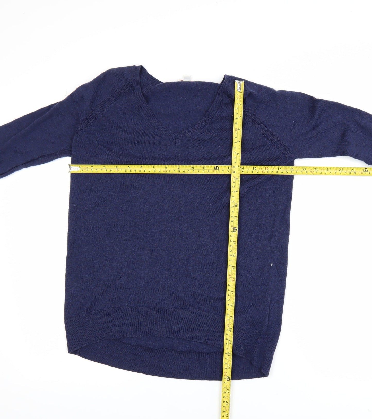 Gap Men's Blue V-Neck Pullover Jumper XS Wool Blend