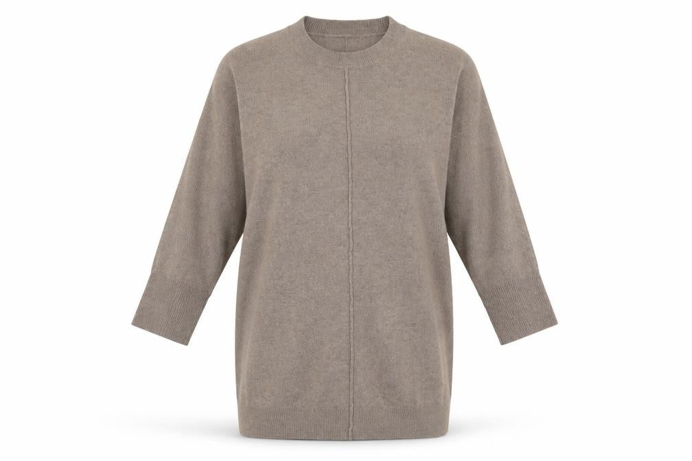 Jaeger Women Beige Wool Cashmere Pullover Jumper Size M