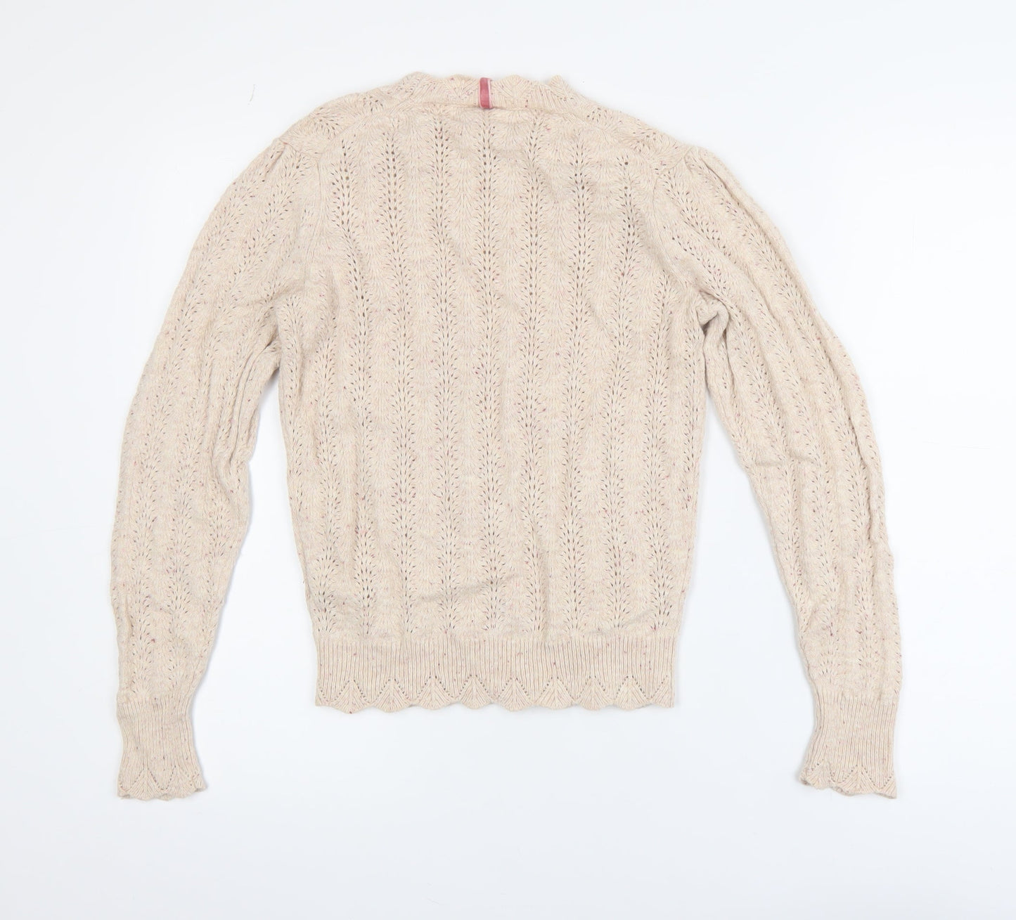 Marks and Spencer Per Una Beige Wool Cotton Blend Cable Knit Jumper Women’s Size 6