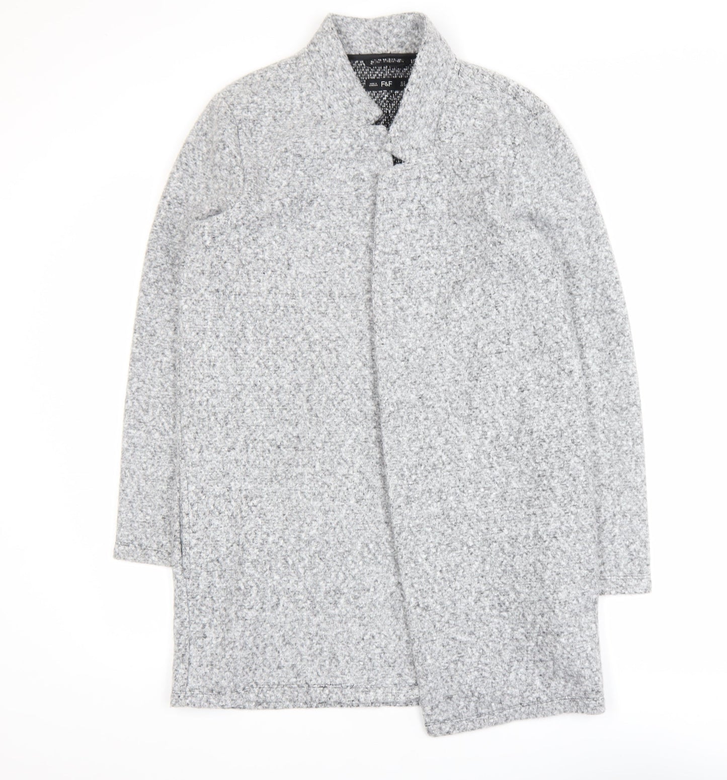 F&F Women’s Grey Wool Blend Mid Length Overcoat Size 12