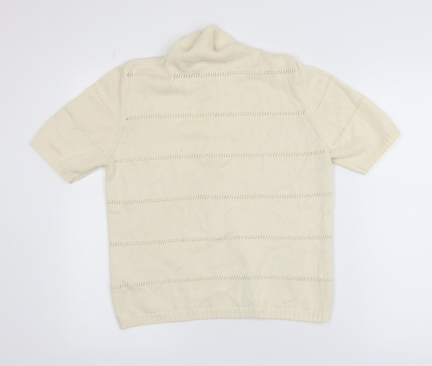 Marks and Spencer Women’s Ivory Cotton Button-Up Short Sleeve Top Size 12