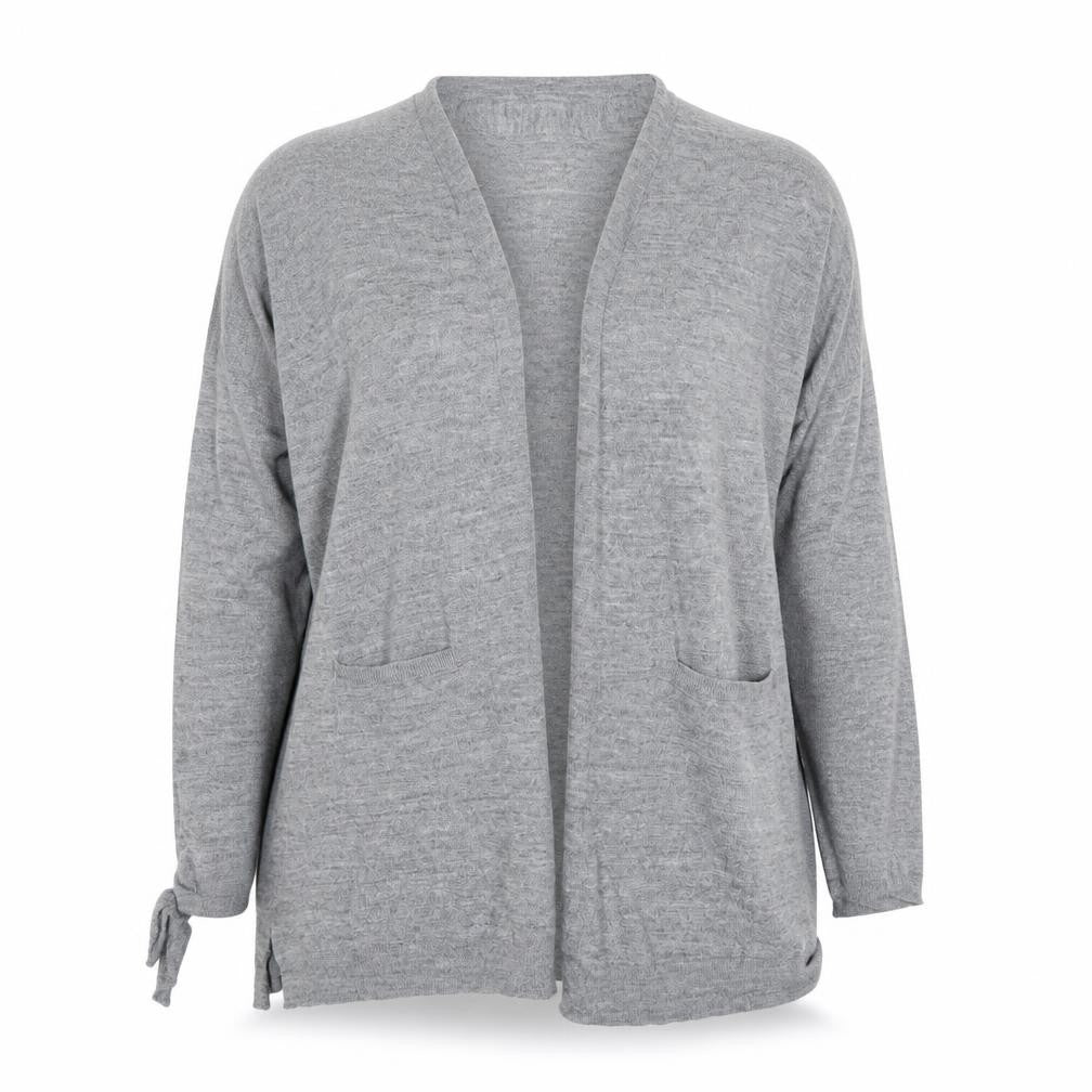 Monsoon Womens Grey Long Sleeve Open Knit Cardigan XL