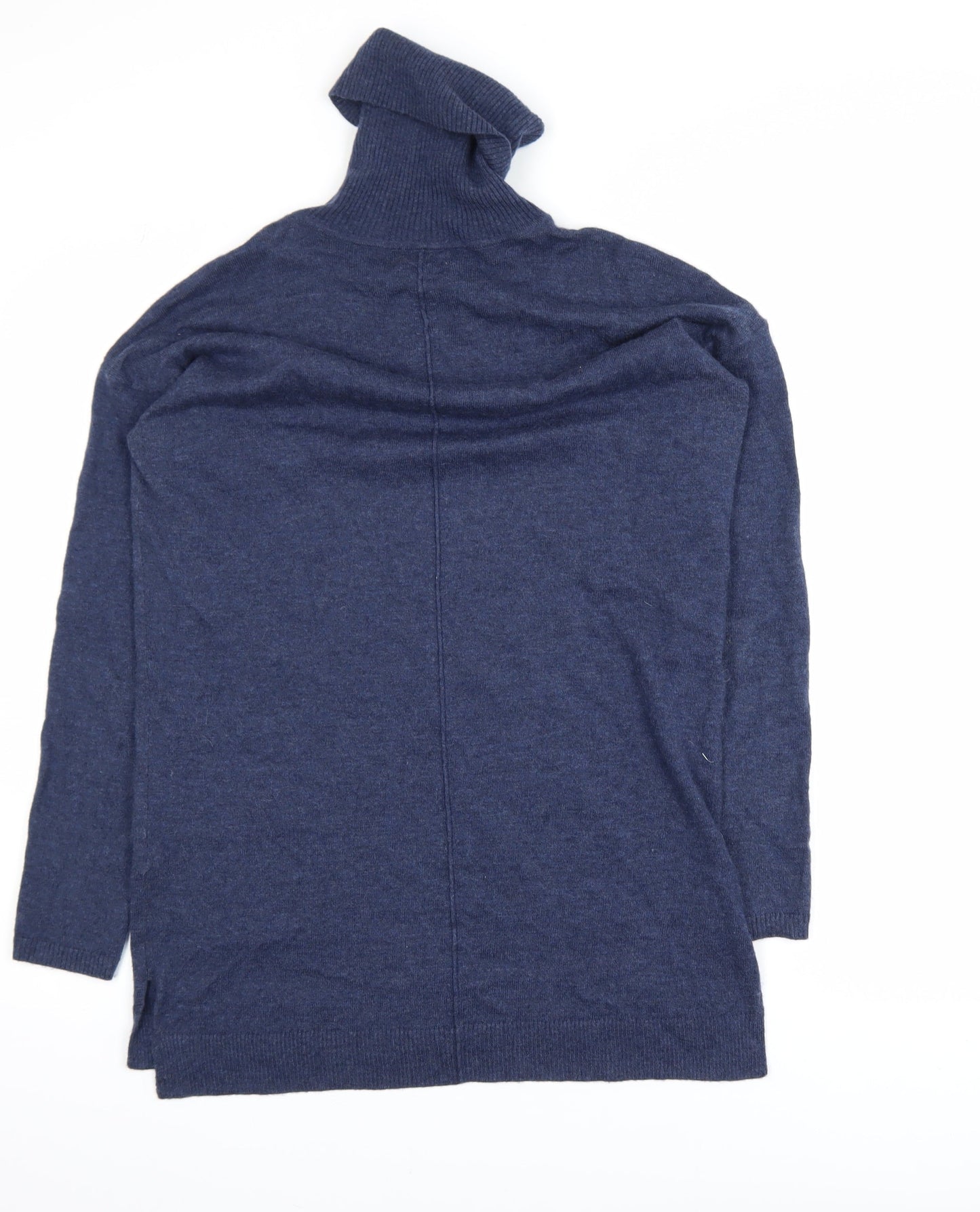 Fat Face Womens Blue Roll Neck Wool Cashmere Tunic Jumper UK 12