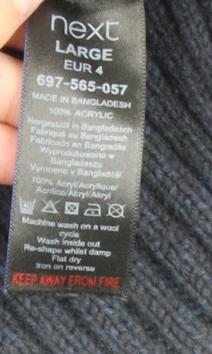 Next Mens Blue Henley Knit Acrylic Jumper Size L