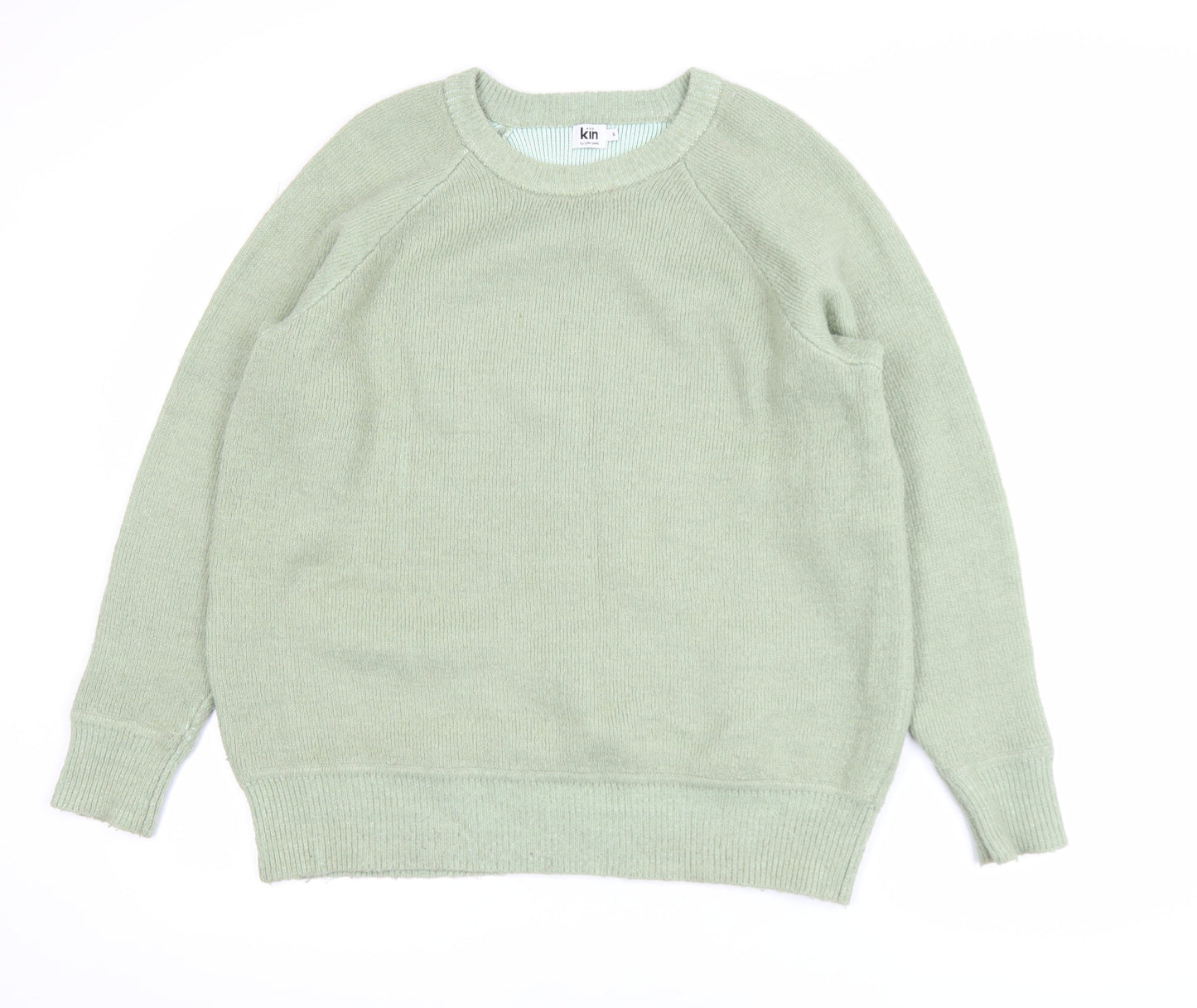 Kin by John Lewis Men's Green Cotton Wool Crew Neck Jumper Size S
