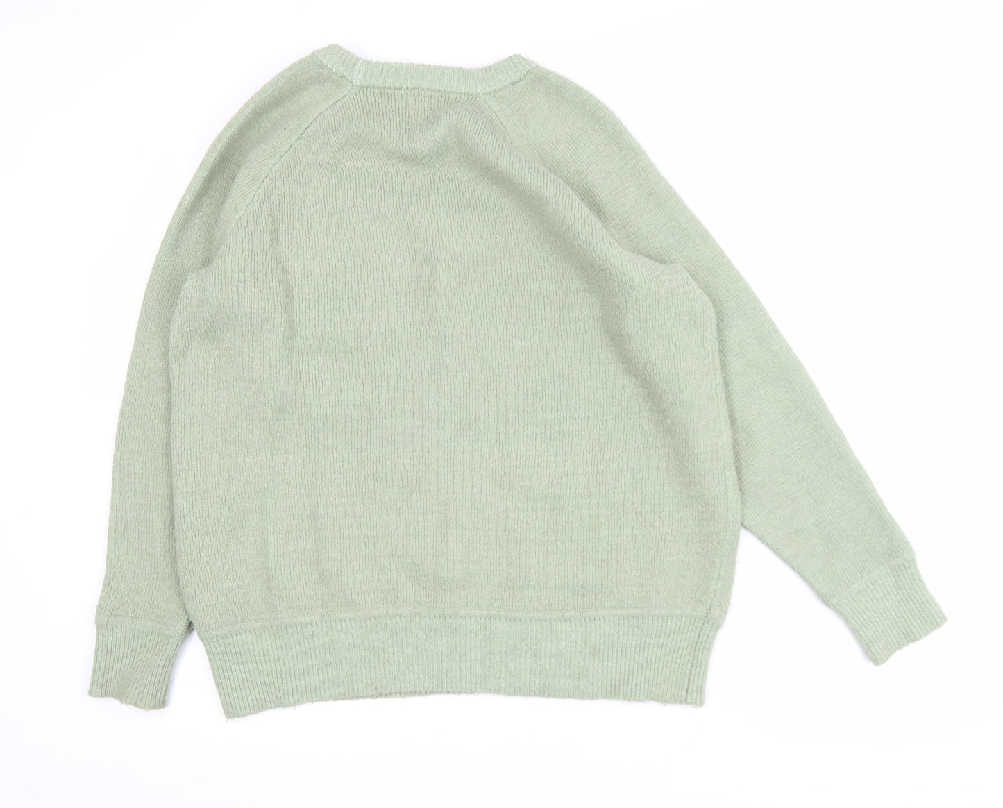Kin by John Lewis Men's Green Cotton Wool Crew Neck Jumper Size S