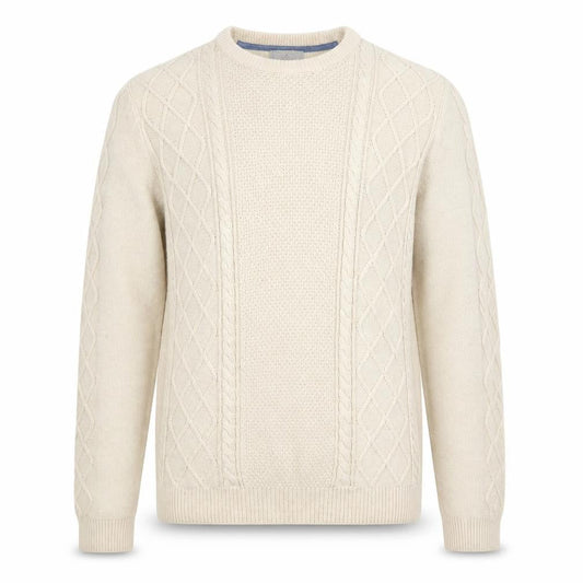 Marks & Spencer Men's Beige Cotton Cable-Knit Jumper Size S