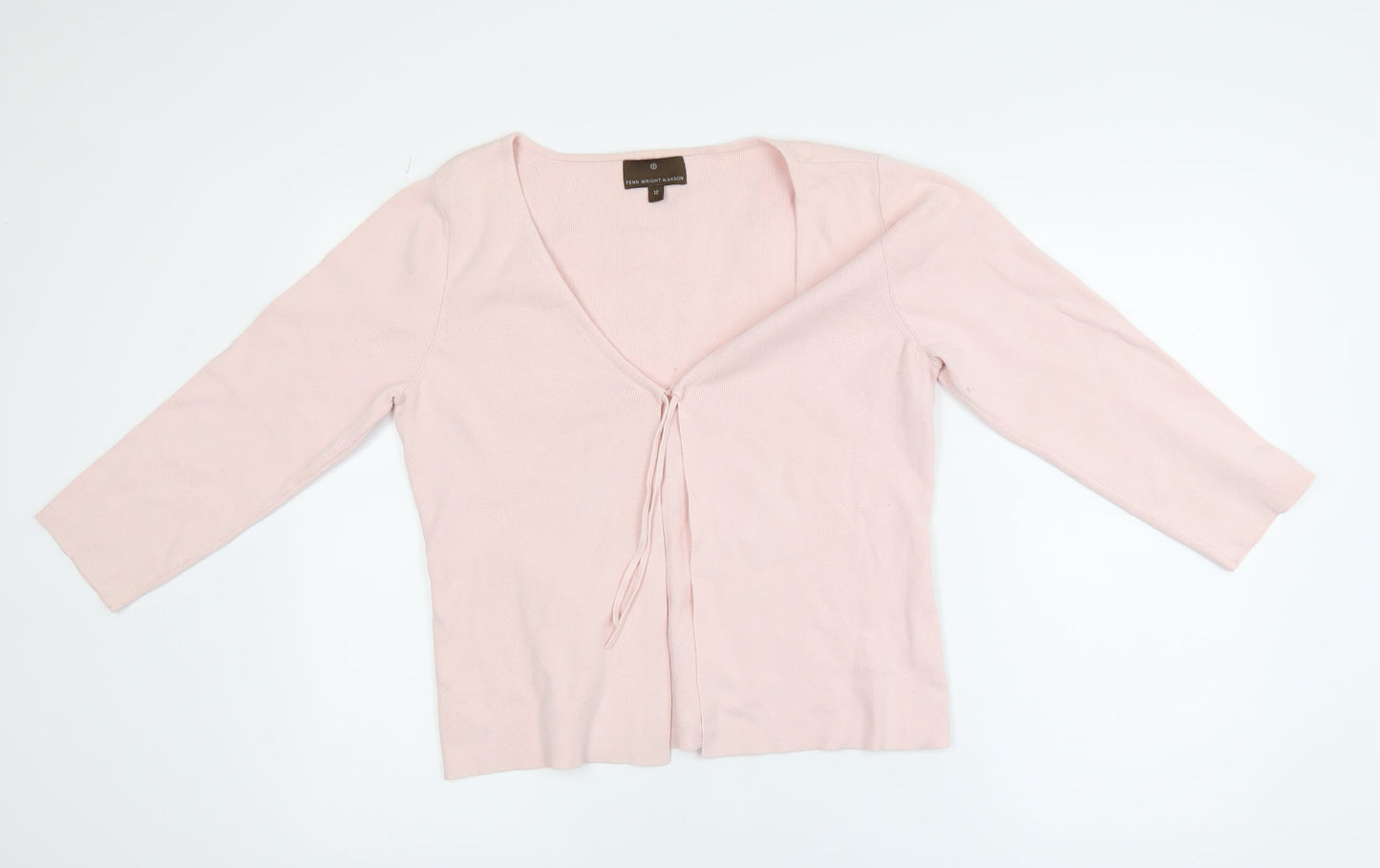 Fenn Wright Manson Women's Pink V-Neck Tie Front Cardigan Size 12