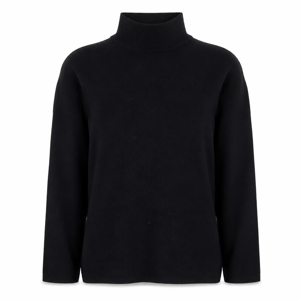 Casual Express Women Black Roll Neck Long Sleeve Knit Top M