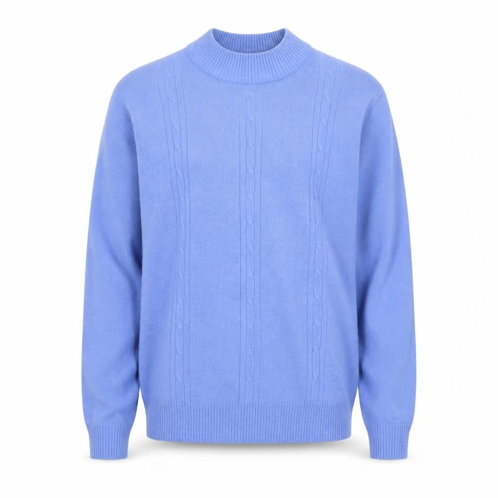 Honor Millburn Blue Acrylic Cable-Knit Crew Neck Men's L Jumper