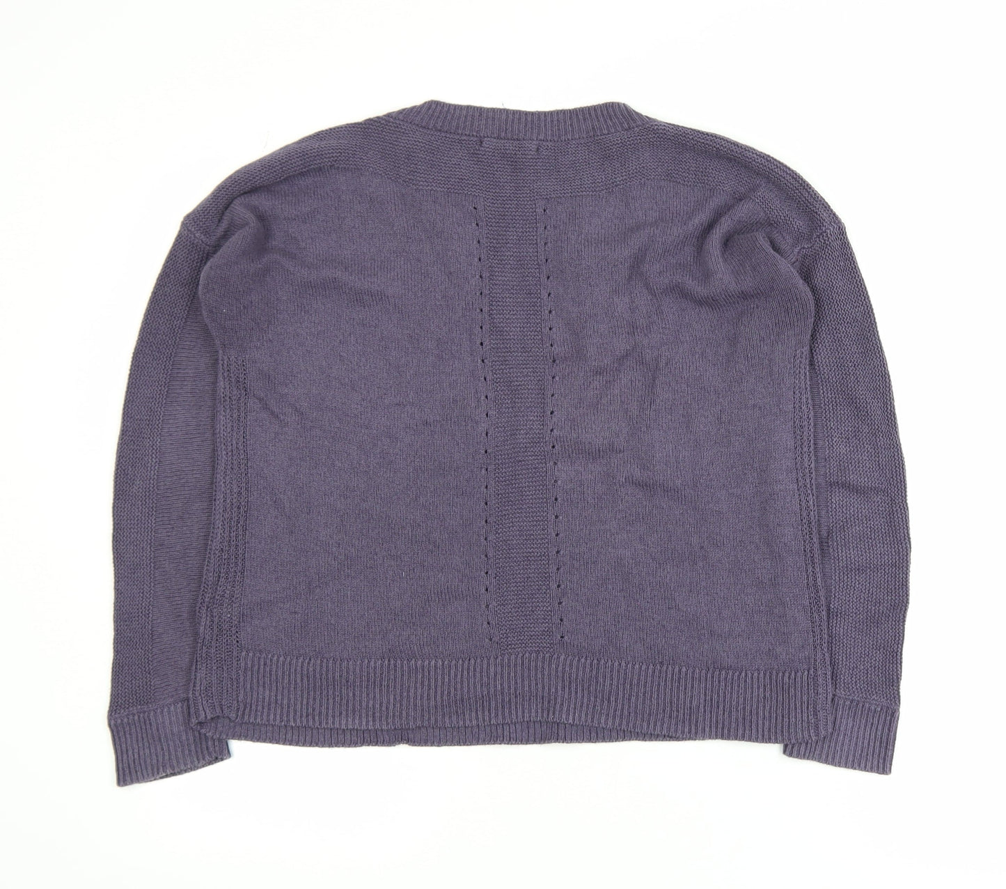 White Stuff Women’s Purple Cotton Linen Crew Neck Jumper Size 10