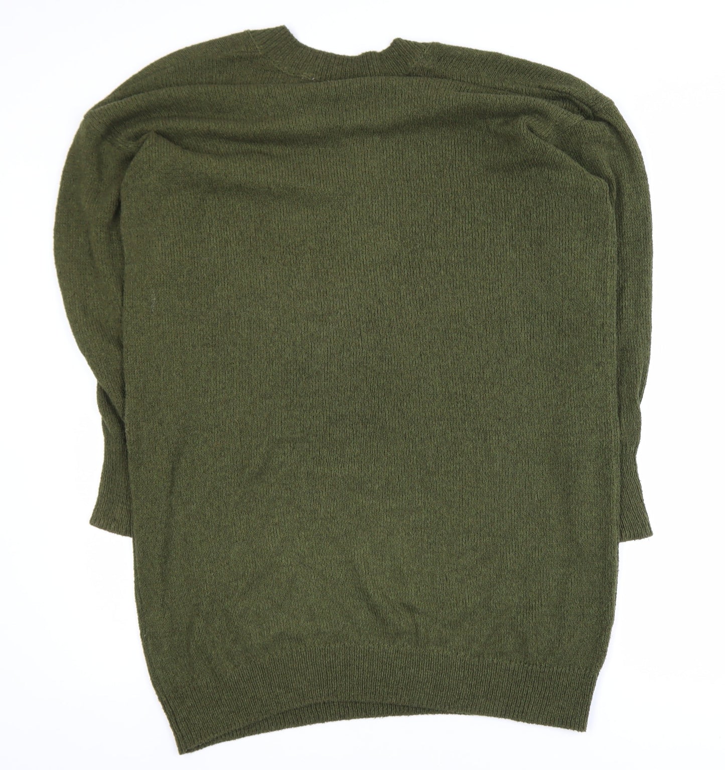 Zara Women’s Green V-Neck Long Sleeve Pullover Jumper Size S