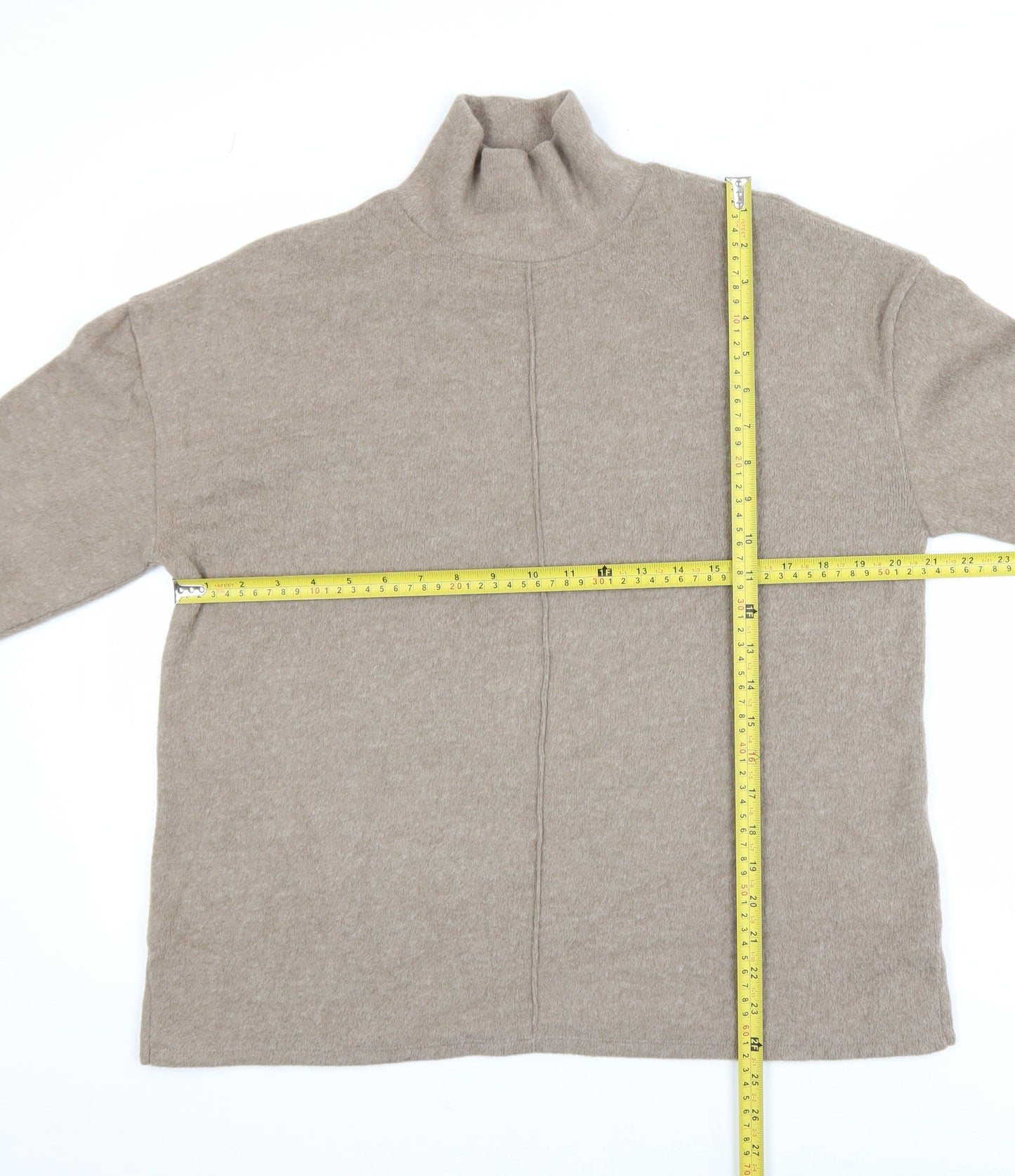 George Women’s Beige Roll Neck Jumper Size S 8-10 Relaxed Fit