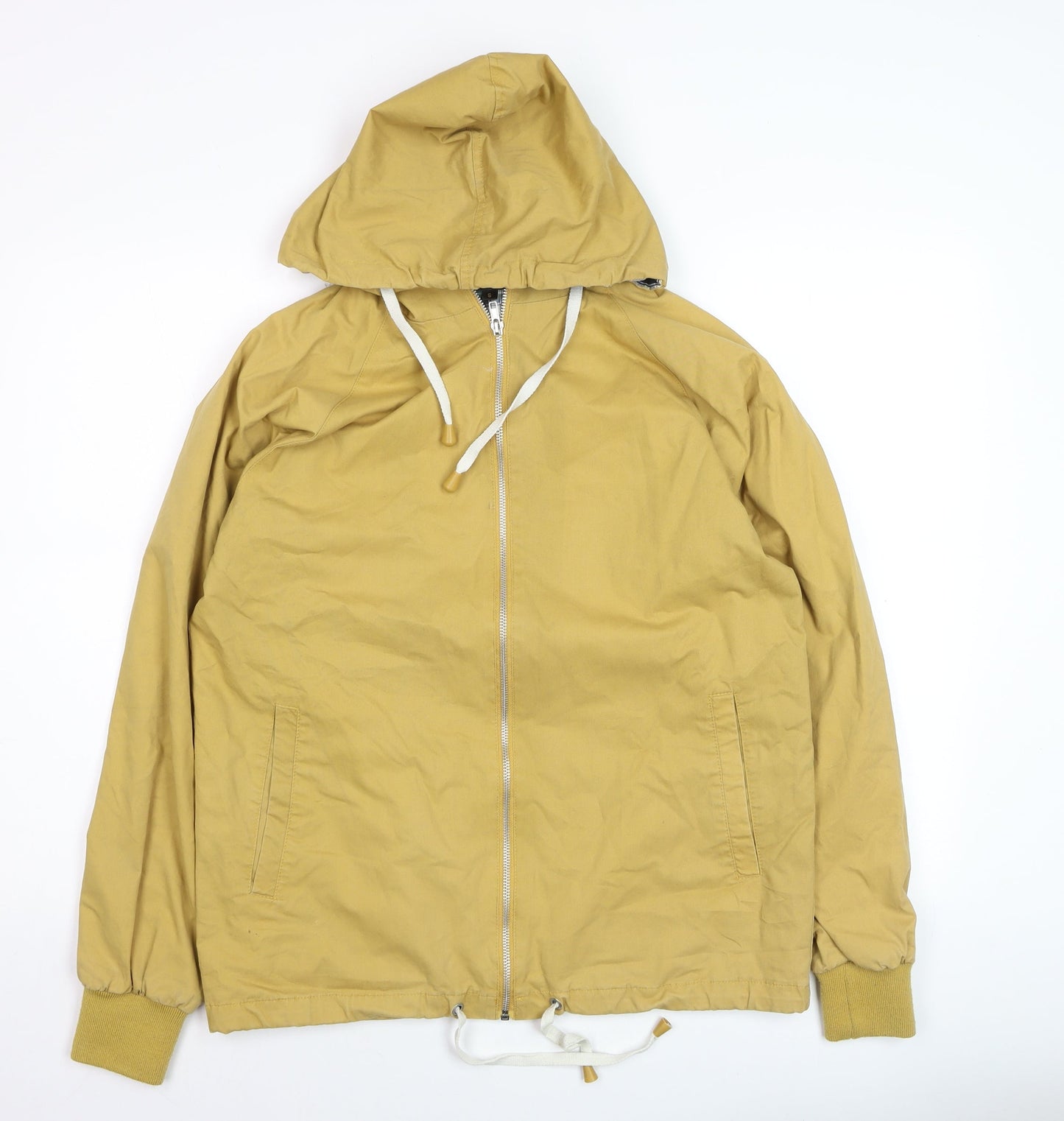 Pop England Men's Beige Hooded Windbreaker Jacket Size S