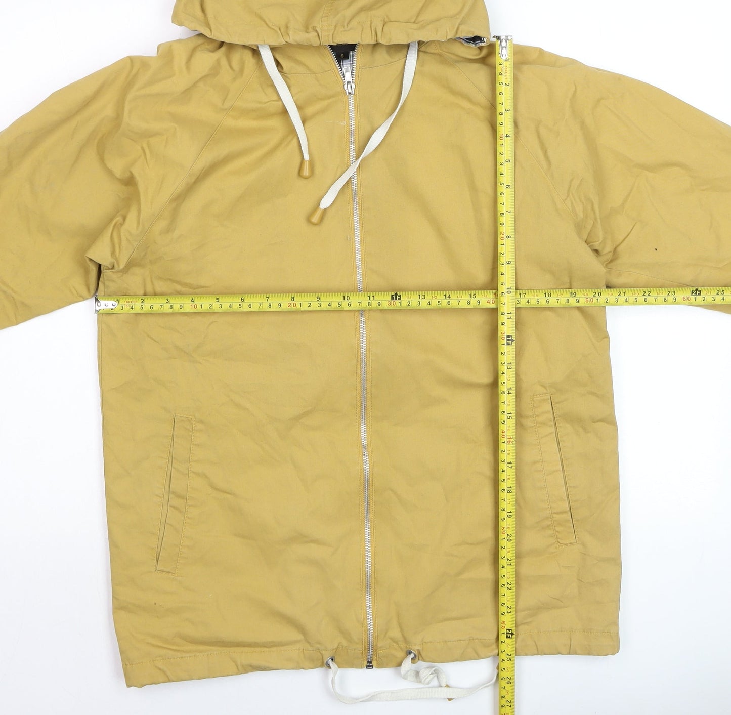 Pop England Men's Beige Hooded Windbreaker Jacket Size S