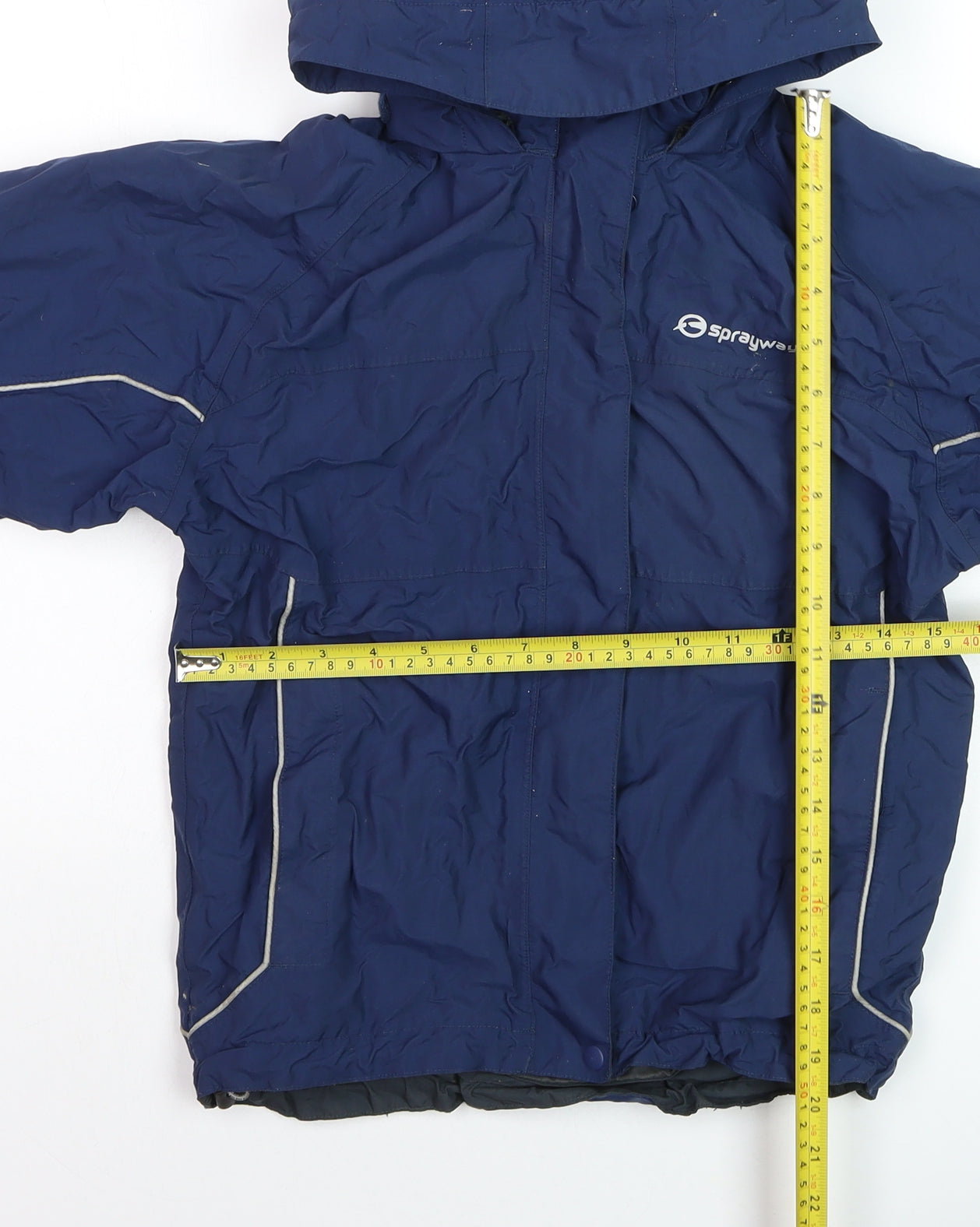 Sprayway Boys Blue Waterproof Hooded Parka Coat Age 8