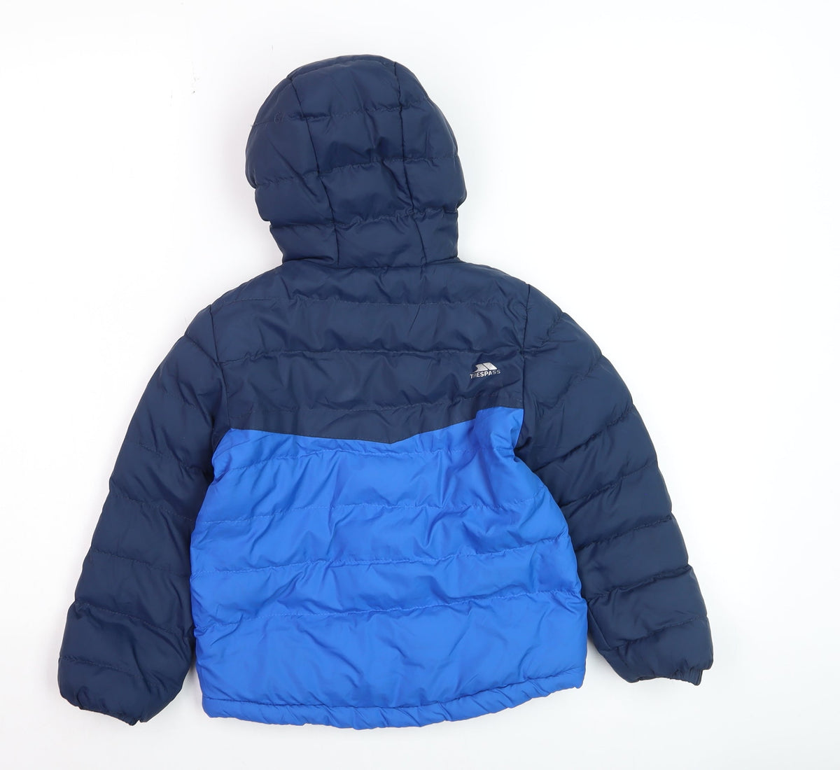 Trespass Boys Blue Hooded Puffer Jacket 3-4 Years Water Resistant Winter Coat