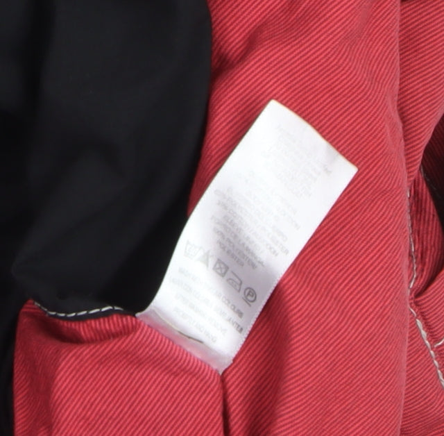 Topman Men's Red Cotton Trench Coat M 38in Belted Mid-Length