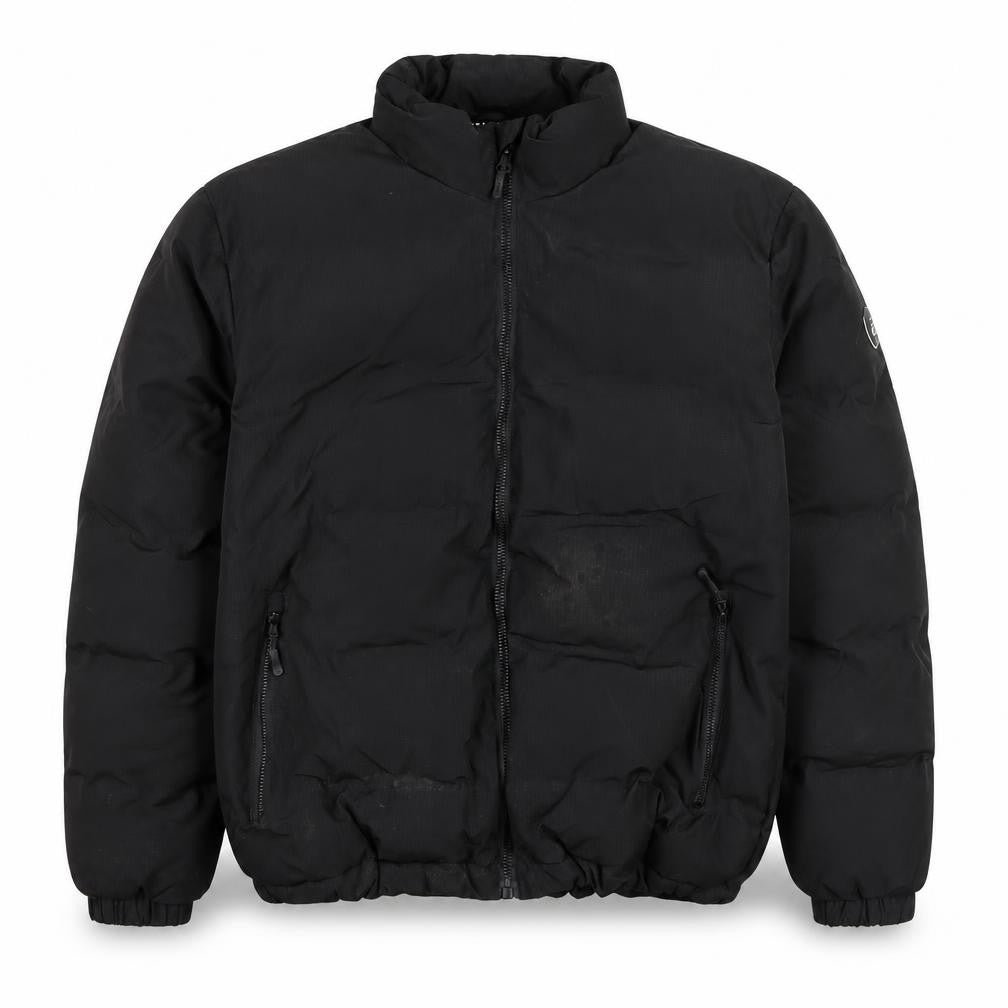 Pull & Bear Men's Black L Puffer Jacket Winter Polyester Coat