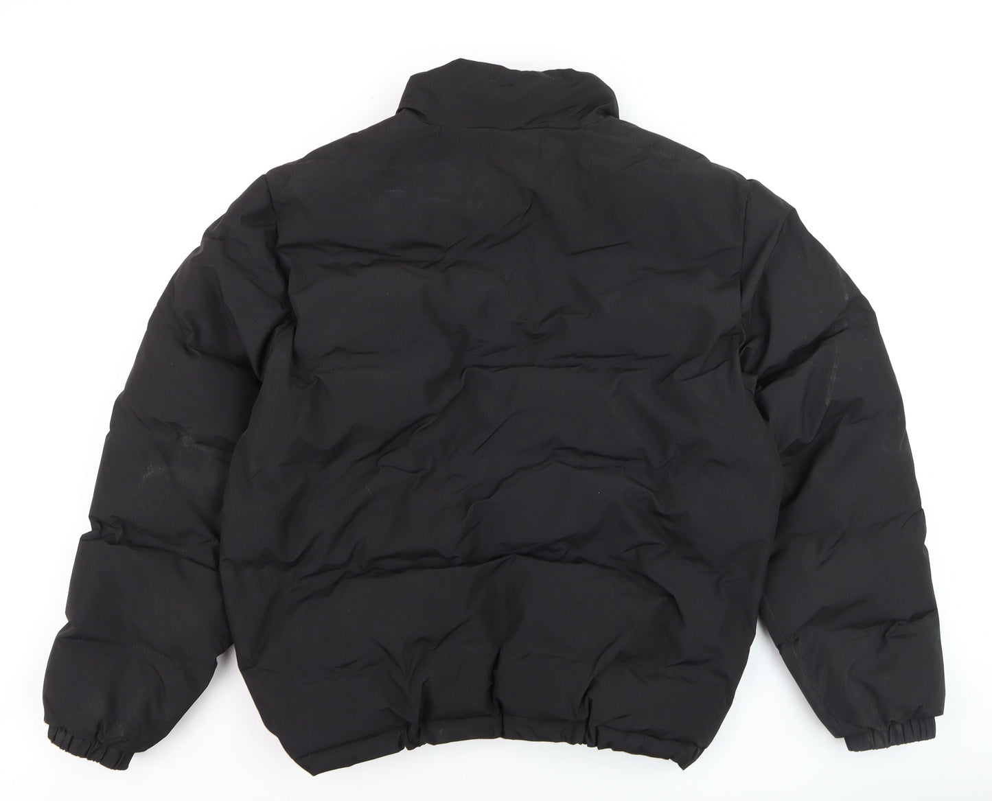 Pull & Bear Men's Black L Puffer Jacket Winter Polyester Coat