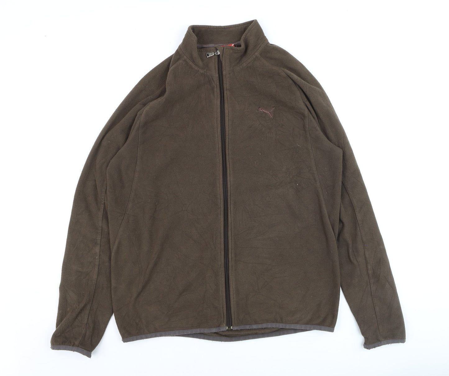Puma Men’s Brown Fleece Full Zip Jacket Size M Regular Fit