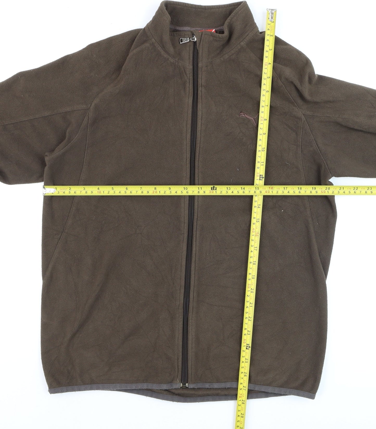 Puma Men’s Brown Fleece Full Zip Jacket Size M Regular Fit