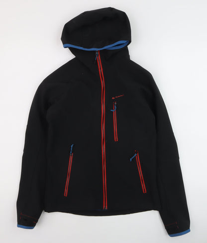 Quechua Teens Black Softshell Hooded Hiking Jacket 13-14 Years