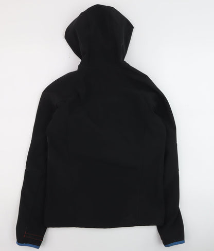 Quechua Teens Black Softshell Hooded Hiking Jacket 13-14 Years