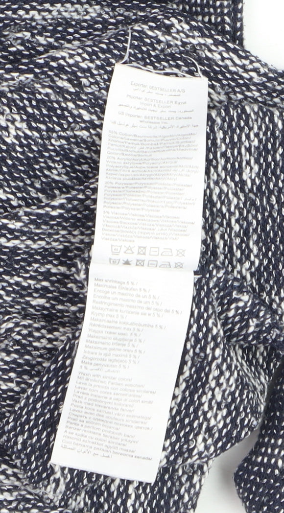 Jack & Jones Men’s Blue Knit Cotton Blend Crew Neck Jumper Size L