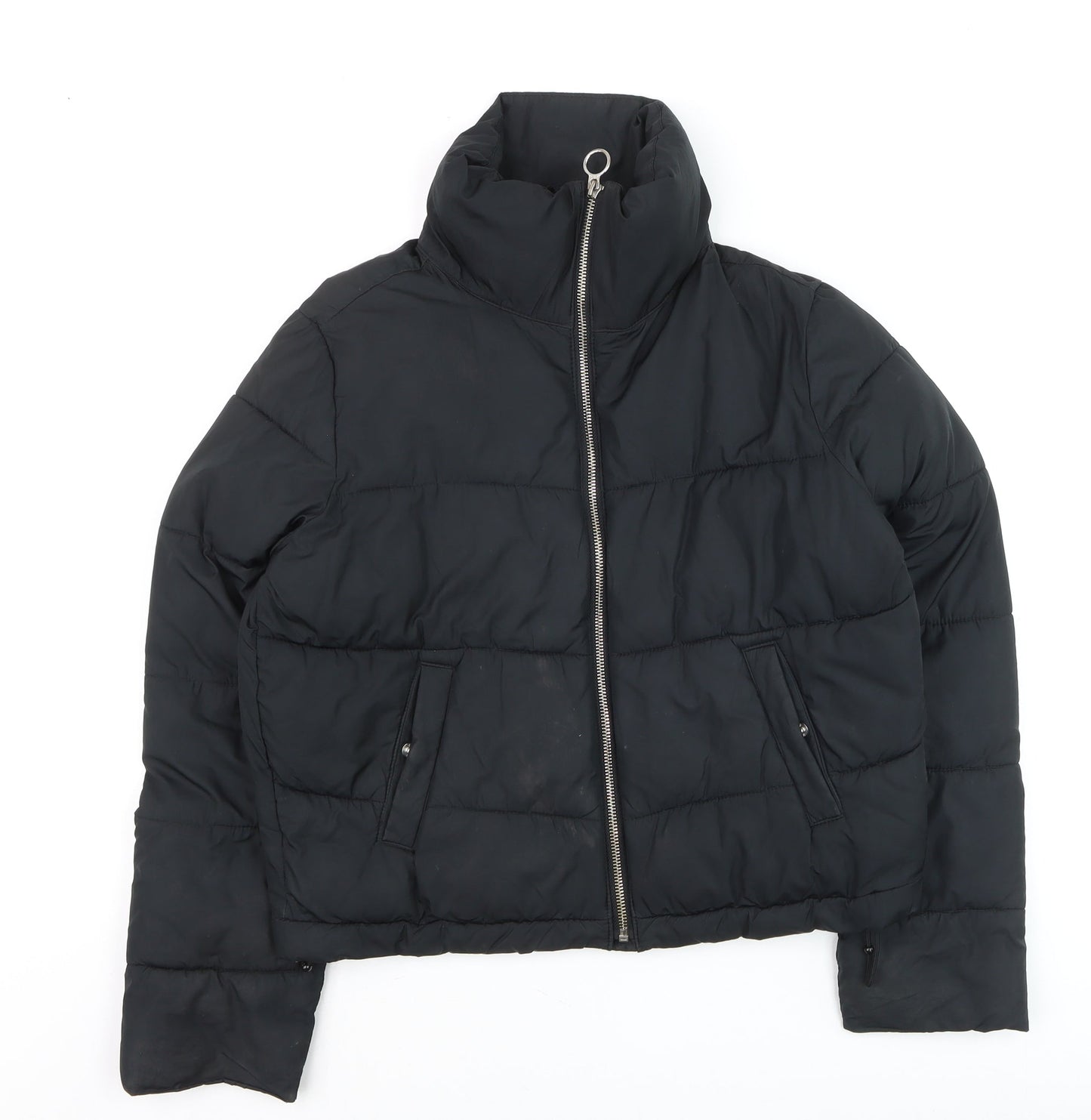 Hollister Womens Black XS Puffer Jacket Recycled Fill Winter Coat