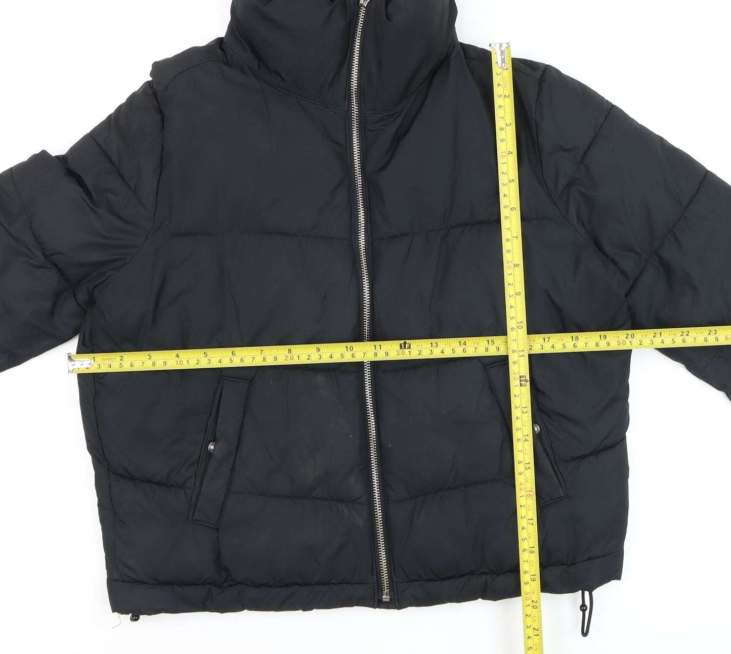 Hollister Womens Black XS Puffer Jacket Recycled Fill Winter Coat
