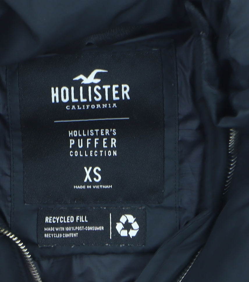 Hollister Womens Black XS Puffer Jacket Recycled Fill Winter Coat