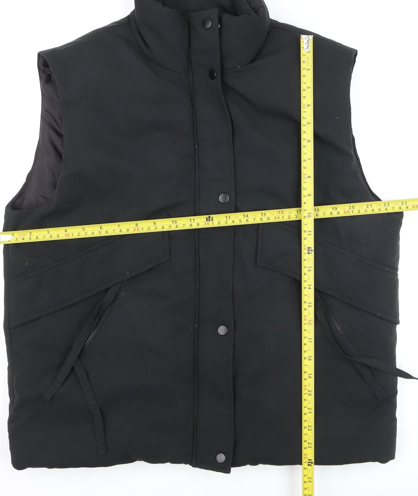 MISSPAP Unisex Black Padded Puffer Waistcoat Size S