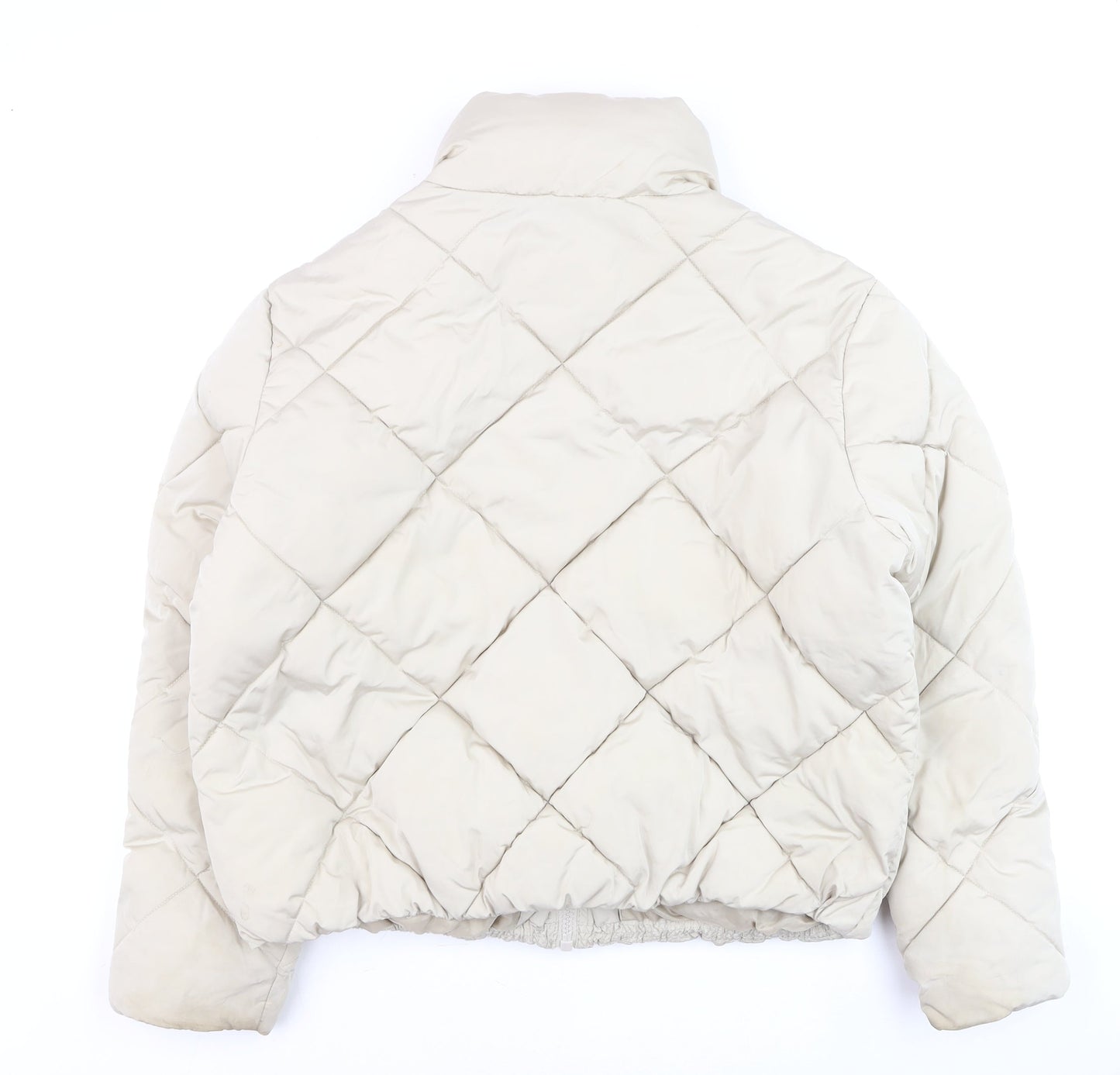 Primark Women Beige Quilted Puffer Jacket L Winter Coat