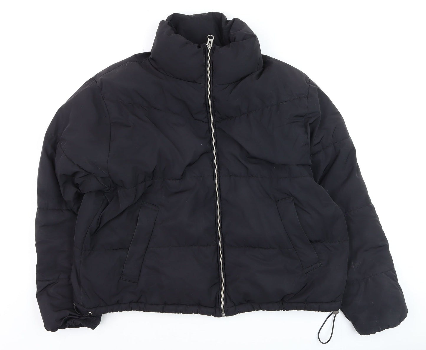 H&M Women Black Size 12 Puffer Jacket Winter Warm Coat