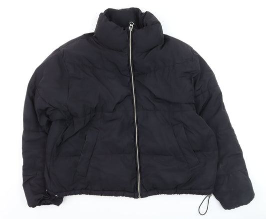 H&M Women Black Size 12 Puffer Jacket Winter Warm Coat
