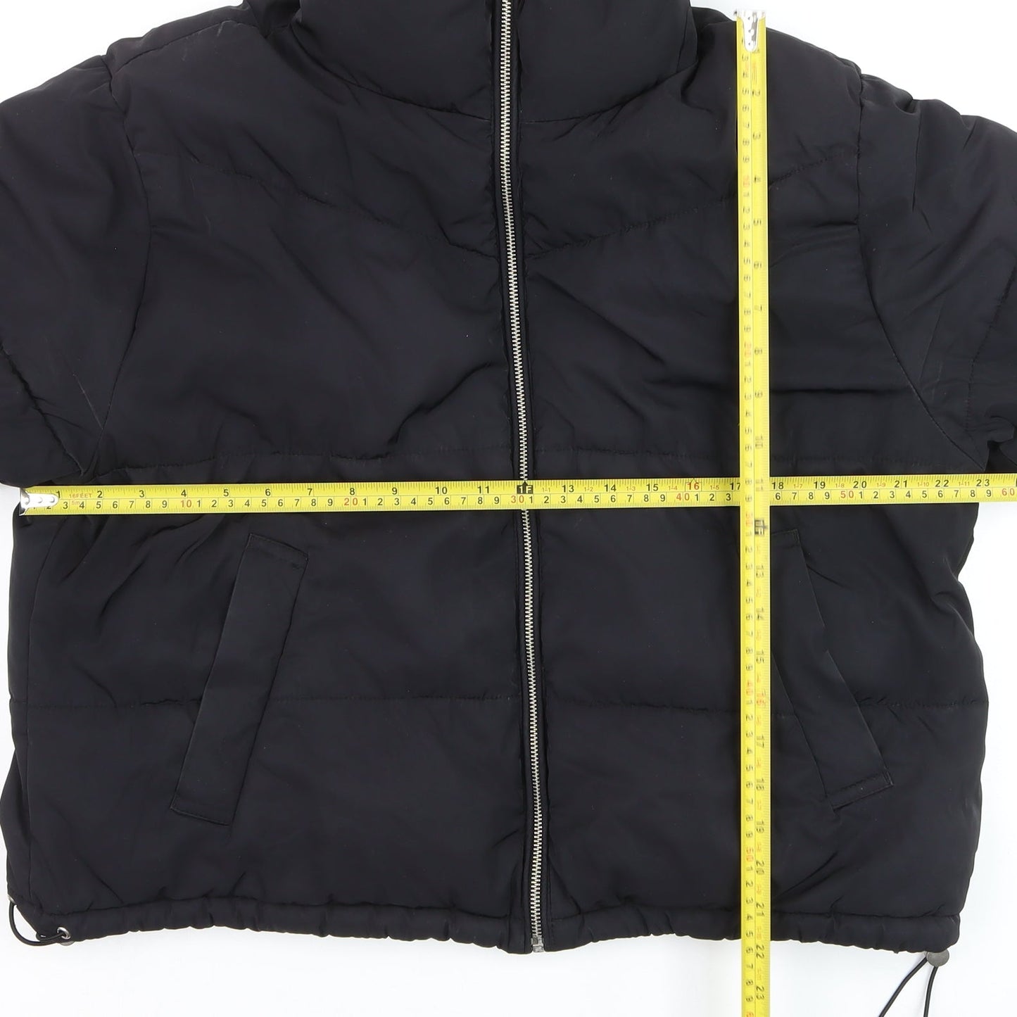 H&M Women Black Size 12 Puffer Jacket Winter Warm Coat