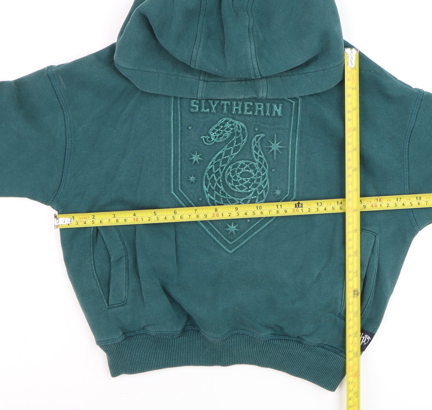 Marks and Spencer Boys Green Slytherin Pullover Hoodie 7-8 Years Harry Potter