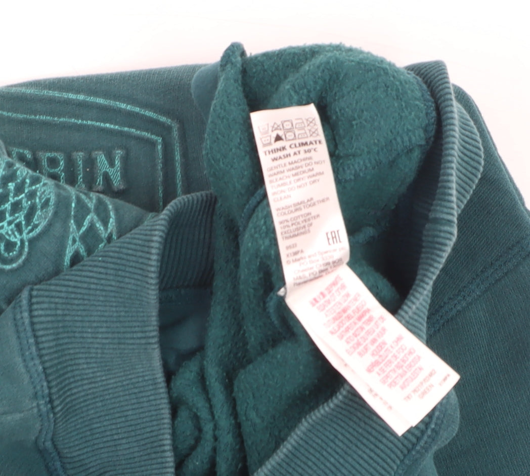 Marks and Spencer Boys Green Slytherin Pullover Hoodie 7-8 Years Harry Potter