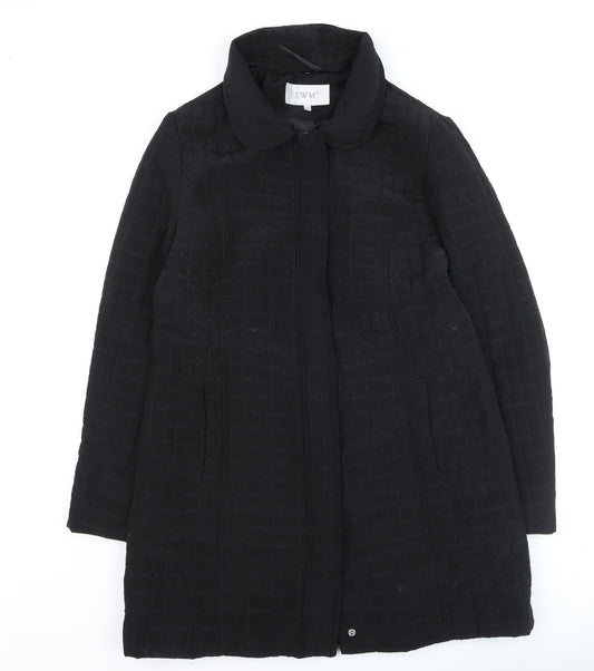 EWM Women’s Black Quilted Mid-Length Coat Size 12