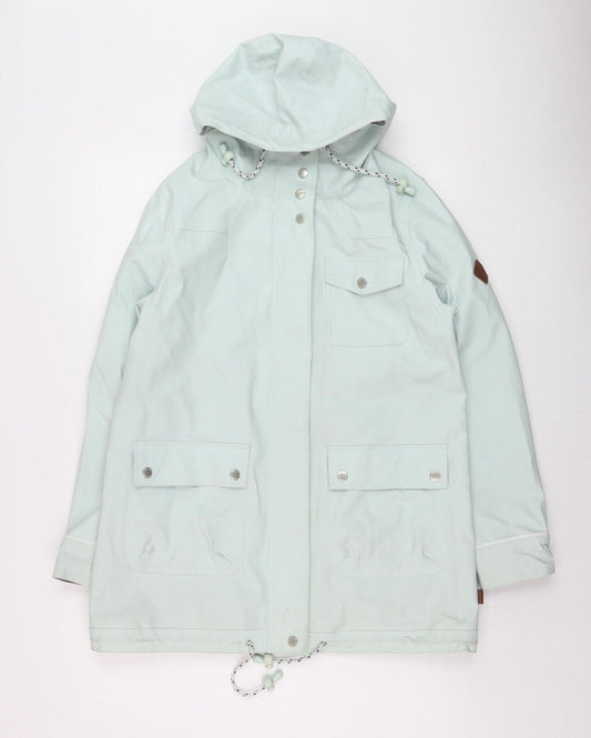 Bellfield Women Green Hooded Waterproof Rain Coat Jacket Size 12