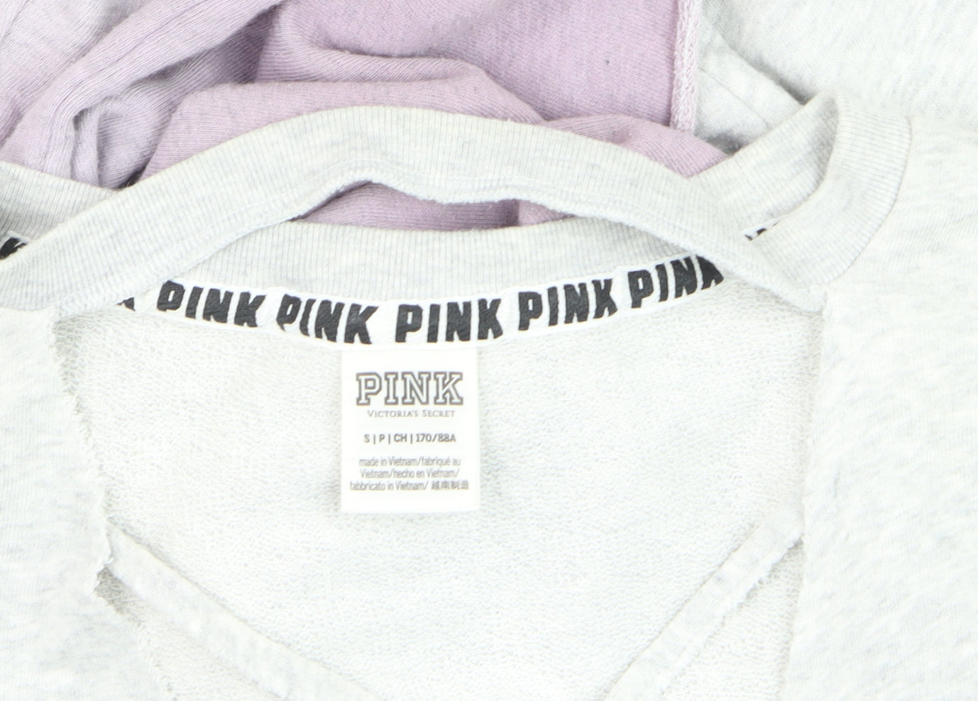 Victoria's Secret PINK Womens Grey Purple Ombre Pullover Sweatshirt Size S