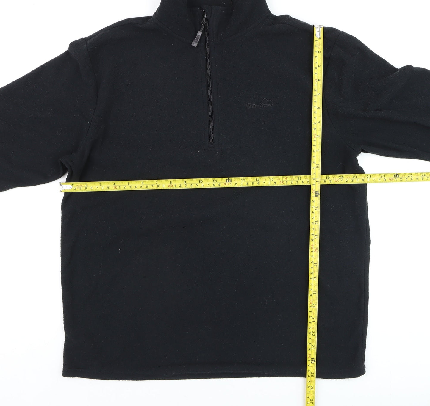 Peter Storm Mens Black Fleece 1/4 Zip Pullover Sweatshirt L