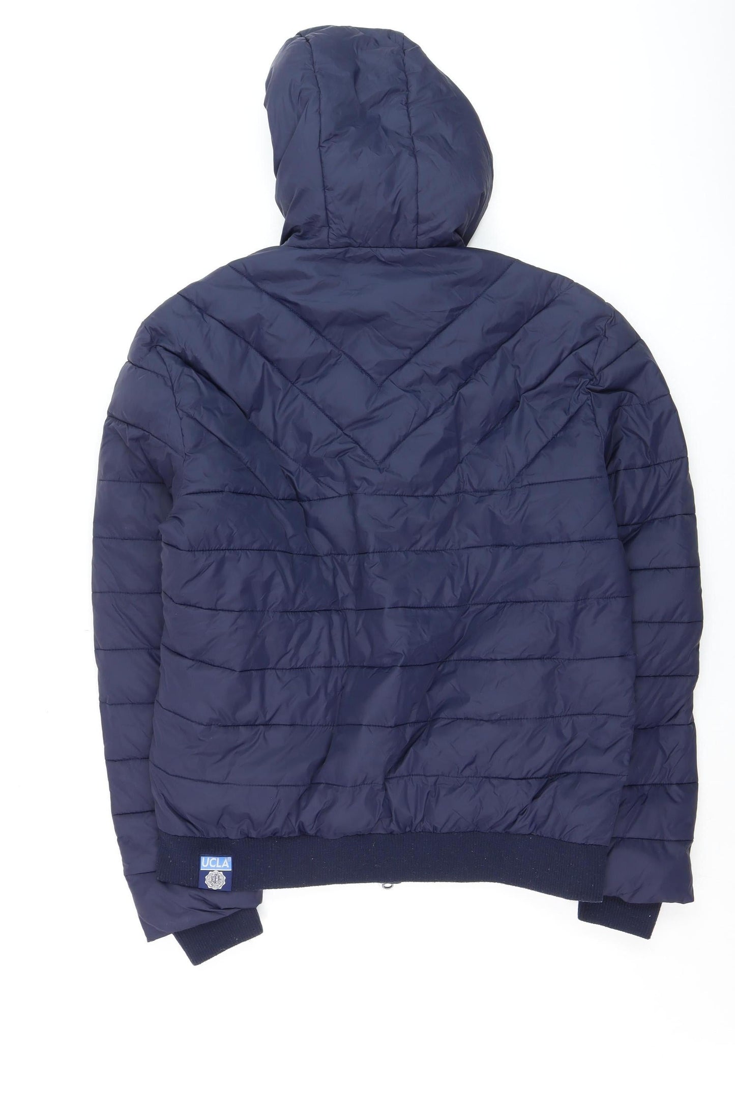 UCLA Men's Blue Hooded Puffer Jacket M Casual Winter Warm