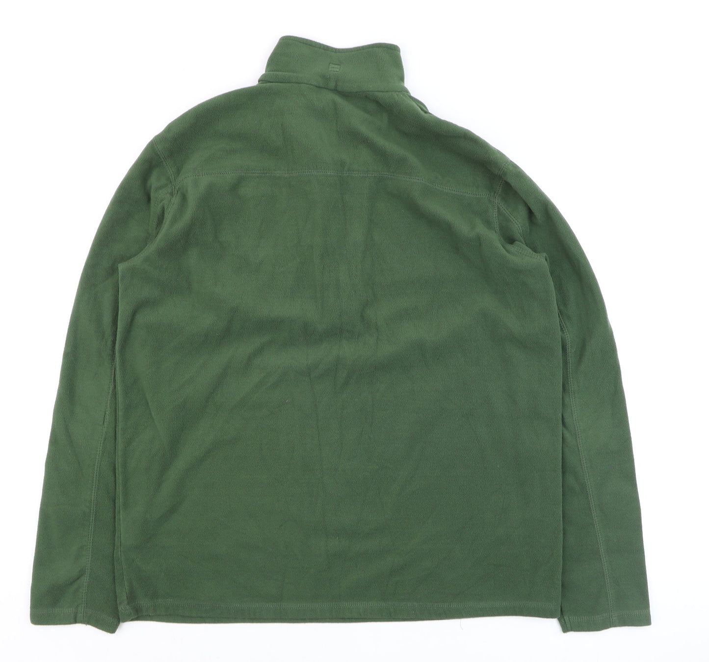 Mountain Warehouse Men's Green Fleece Half Zip Pullover Sweatshirt M