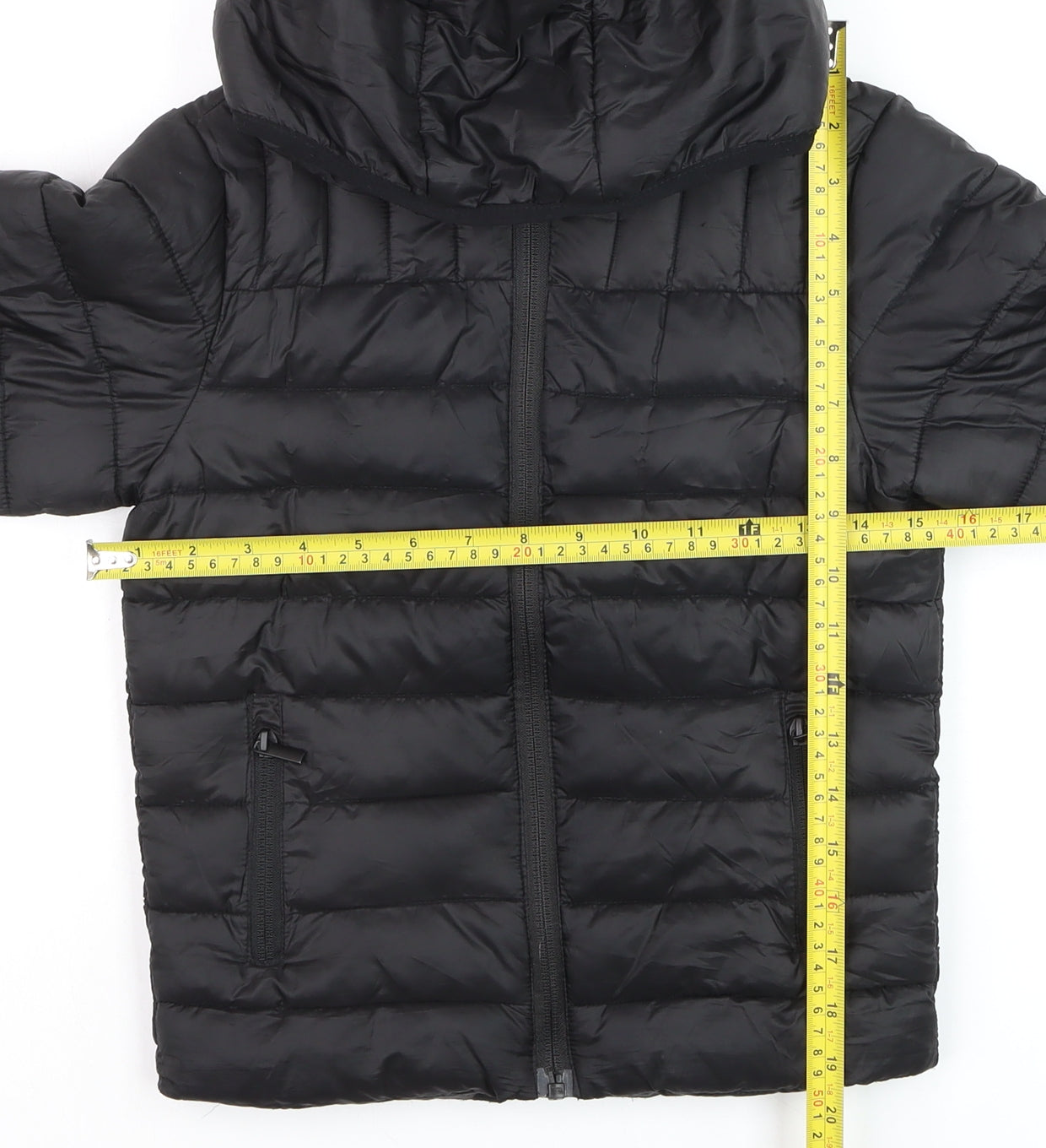 Explore Boys Black Hooded Puffer Jacket 7 Years Winter Quilted Coat