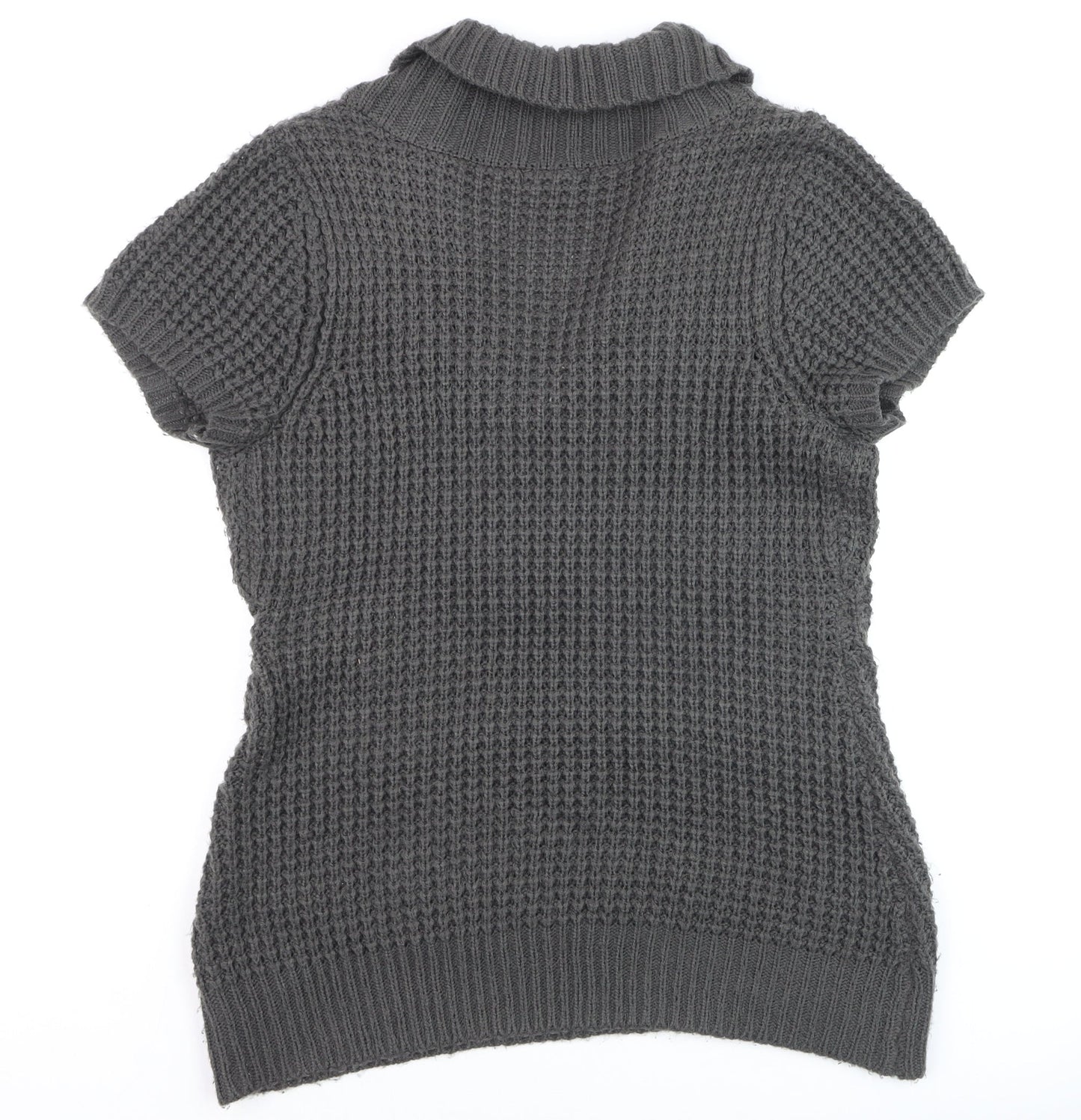 Style & Co Women's Grey Short Sleeve Chunky Knit Cardigan XL