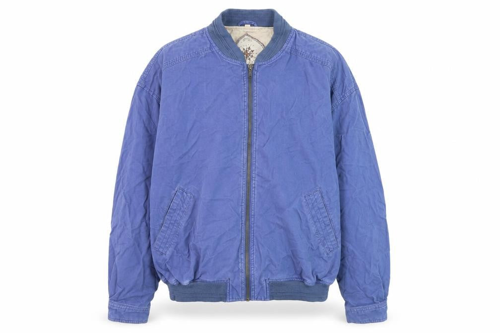 Topman Men's Blue Bomber Jacket M Cotton Zip Casual