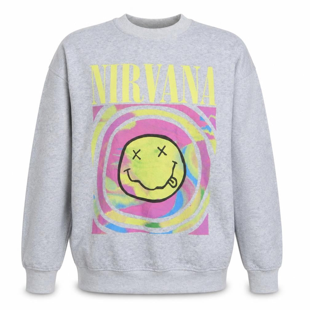 H&M Divided Women’s Grey Nirvana Graphic Crew Neck Sweatshirt XS